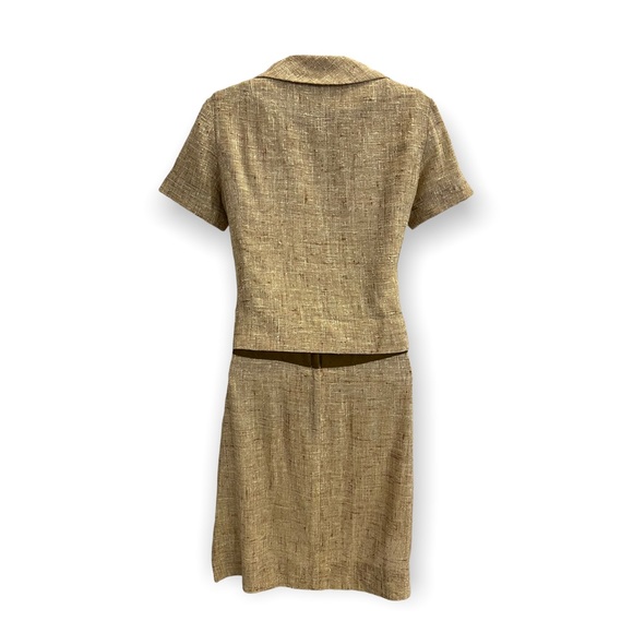 vintage 60s dress suit in tan tweed by Sue Brett -  ILGWU - matching jacket - Picture 5 of 10